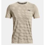 ⁦Under Armour Men's Seamless Radial Short Sleeve T-Shirt - تيشيرت أندر آرمر سيملس رايديلبأكمام قصيرة للرجال لون بيج⁩ - الصورة ⁦6⁩