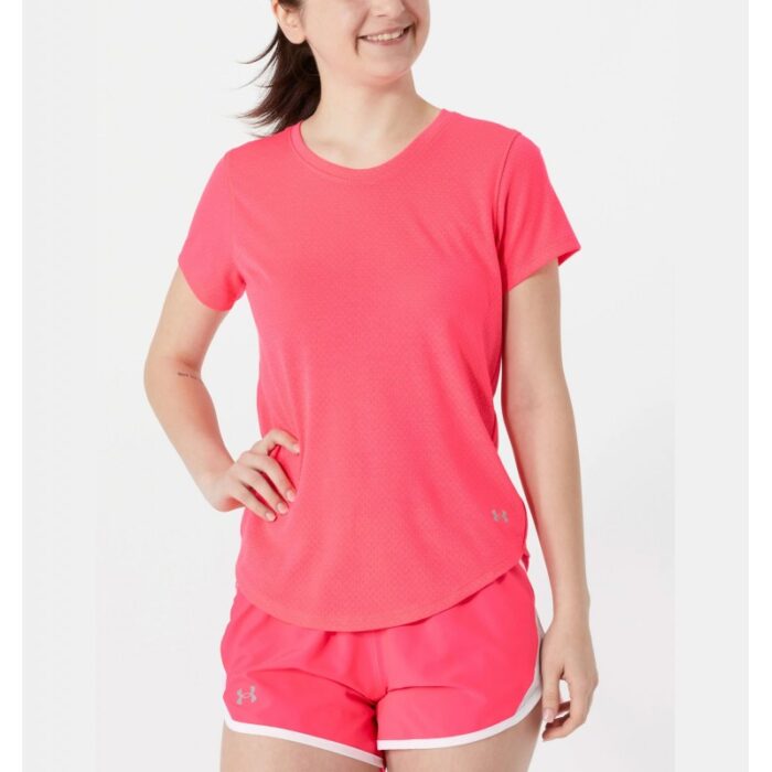 ⁦Under Armour Women's Streaker Run Short Sleeve T-Shirts- تيشيرت أندر آرمر ستريكر رَن بأكمام قصيرة للنساء لون زهري⁩ - الصورة ⁦7⁩
