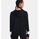 ⁦Under Armour Women's Rival Terry Colorblock Full-Zip Hoodie- تيشيرت هودي أندر آرمر رايفال تيري ملر بلوك للنساء لون أسود⁩ - الصورة ⁦2⁩