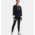 ⁦Under Armour Women's Rival Terry Colorblock Full-Zip Hoodie- تيشيرت هودي أندر آرمر رايفال تيري ملر بلوك للنساء لون أسود⁩ - الصورة ⁦3⁩