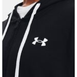 ⁦Under Armour Women's Rival Terry Colorblock Full-Zip Hoodie- تيشيرت هودي أندر آرمر رايفال تيري ملر بلوك للنساء لون أسود⁩ - الصورة ⁦4⁩