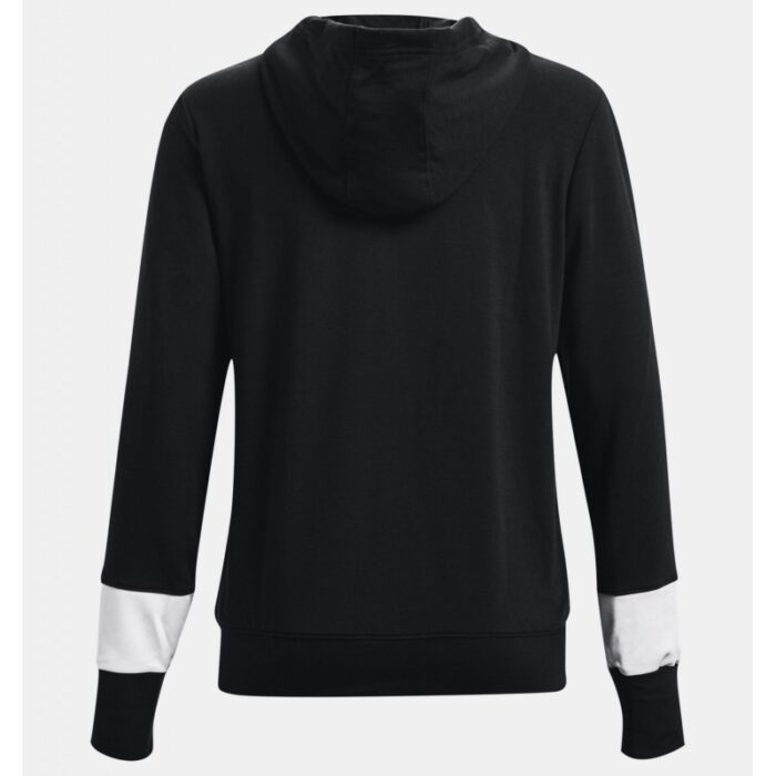 ⁦Under Armour Women's Rival Terry Colorblock Full-Zip Hoodie- تيشيرت هودي أندر آرمر رايفال تيري ملر بلوك للنساء لون أسود⁩ - الصورة ⁦6⁩