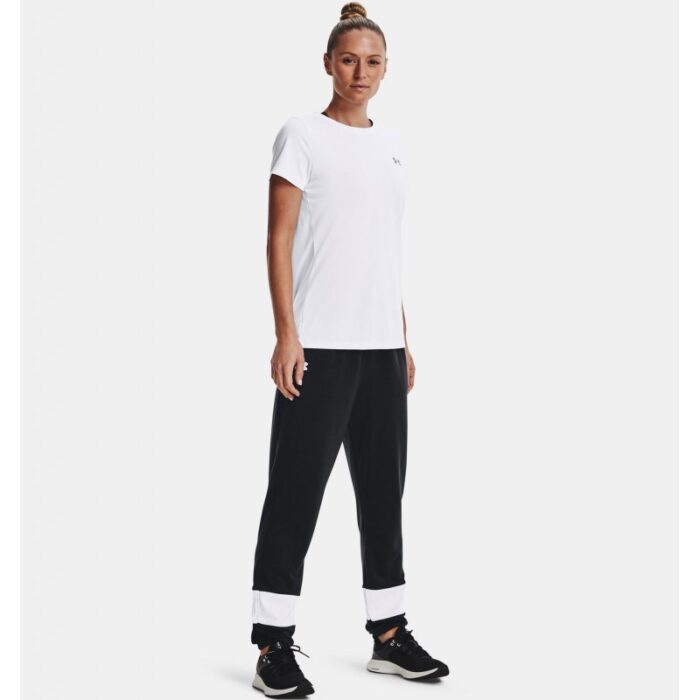 ⁦Under Armour Women's Rival Terry Colorblock Joggers - بنطلون أندر آرمر رايفال تيري كلربلوك للنساء لون أسود⁩ - الصورة ⁦3⁩