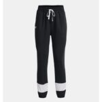 ⁦Under Armour Women's Rival Terry Colorblock Joggers - بنطلون أندر آرمر رايفال تيري كلربلوك للنساء لون أسود⁩ - الصورة ⁦5⁩