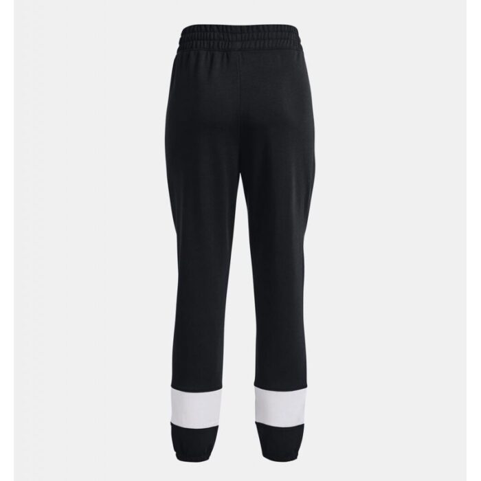 ⁦Under Armour Women's Rival Terry Colorblock Joggers - بنطلون أندر آرمر رايفال تيري كلربلوك للنساء لون أسود⁩ - الصورة ⁦6⁩