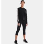⁦Under Armour Women's Rival Terry Colorblock Crew Sweatshirt- تيشيرت أندر آرمر ريفال تيري كلربلوك للنساء لون أسود⁩ - الصورة ⁦3⁩