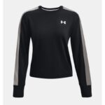 ⁦Under Armour Women's Rival Terry Colorblock Crew Sweatshirt- تيشيرت أندر آرمر ريفال تيري كلربلوك للنساء لون أسود⁩ - الصورة ⁦5⁩
