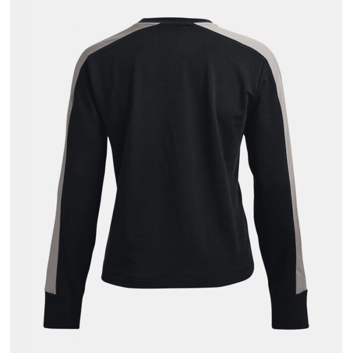 ⁦Under Armour Women's Rival Terry Colorblock Crew Sweatshirt- تيشيرت أندر آرمر ريفال تيري كلربلوك للنساء لون أسود⁩ - الصورة ⁦6⁩