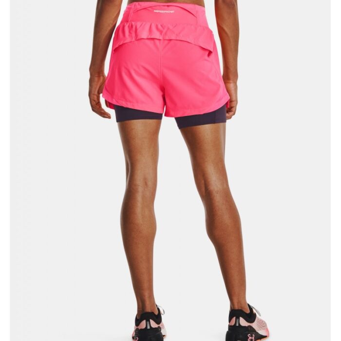 ⁦Under Armour Women's Run Stamina 2-in-1 Shorts- شورت أندر آرمر ران ستامينا 2-ان-1 للنساء لون وردي⁩ - الصورة ⁦2⁩