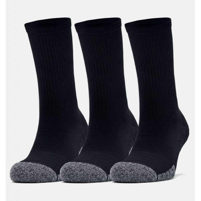 10323556_67db7d190da65 Under Armour Adult HeatGear® Crew (3-Pack) Socks - جوارب أندر آرمر ادلت هيت جير كرو للجنسين-3 أزواج لون أسود - الصورة 1