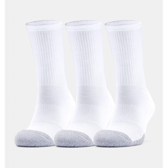 10323558_67db7d1e900c0 Under Armour Adult HeatGear® Crew (3-Pack) Socks - جوارب أندر آرمر ادلت هيت جير كرو للجنسين-3 أزواج لون أبيض - الصورة 1
