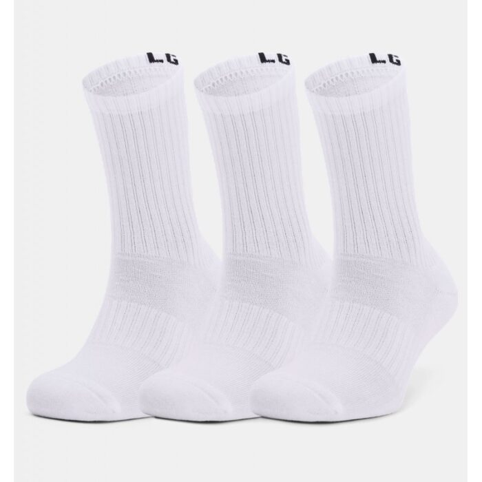 10323571_67db7d26dc0d0 Under Armour Unisex Core Crew (3-Pack) Socks - جوارب أندر آرمر كور كرو للجنسين-3 أزواج لون أبيض - الصورة 1