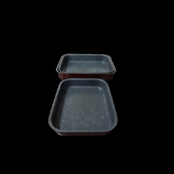 ⁦طقم صواني جرانيت مستطيل ثلاث قطع ثقيل⁩ - الصورة ⁦2⁩