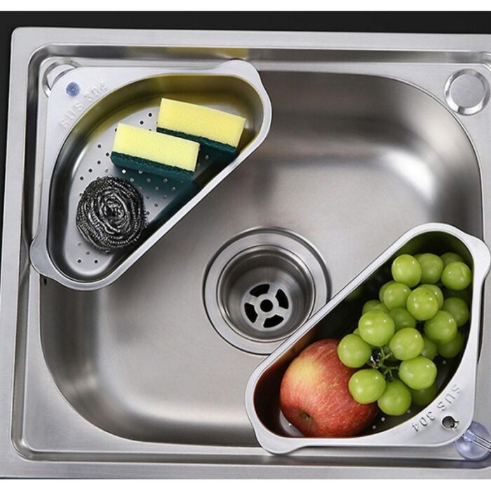 ⁦زاوية مجلى ستانلس مع علاقتين ولاصق⁩ - الصورة ⁦2⁩