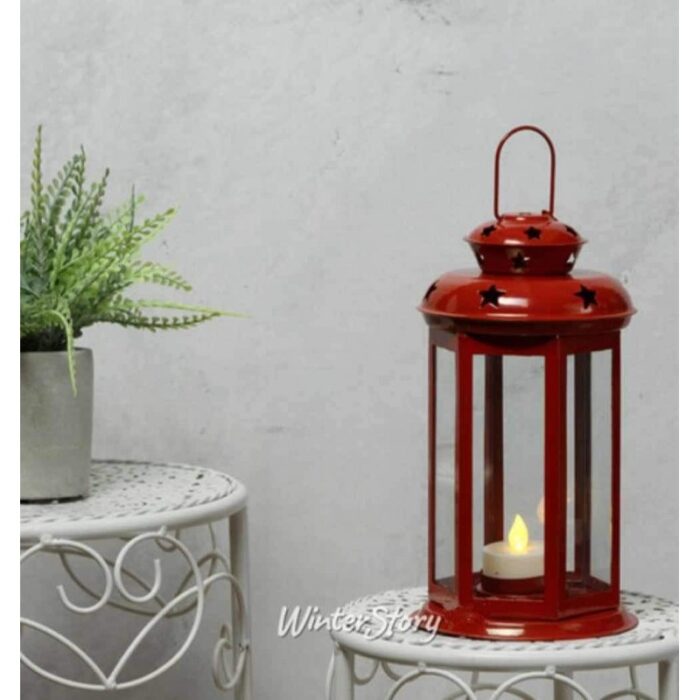 ⁦فانوس معدن كبير زهري⁩ - الصورة ⁦3⁩