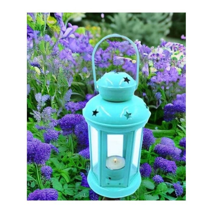 ⁦فانوس معدن كبيرازرق⁩ - الصورة ⁦2⁩