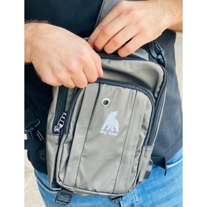 ⁦شنطة شبابية وسط لون زيتي⁩ - الصورة ⁦3⁩