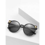 نظارة شمسية لون اسود على شكل قطة للنساء