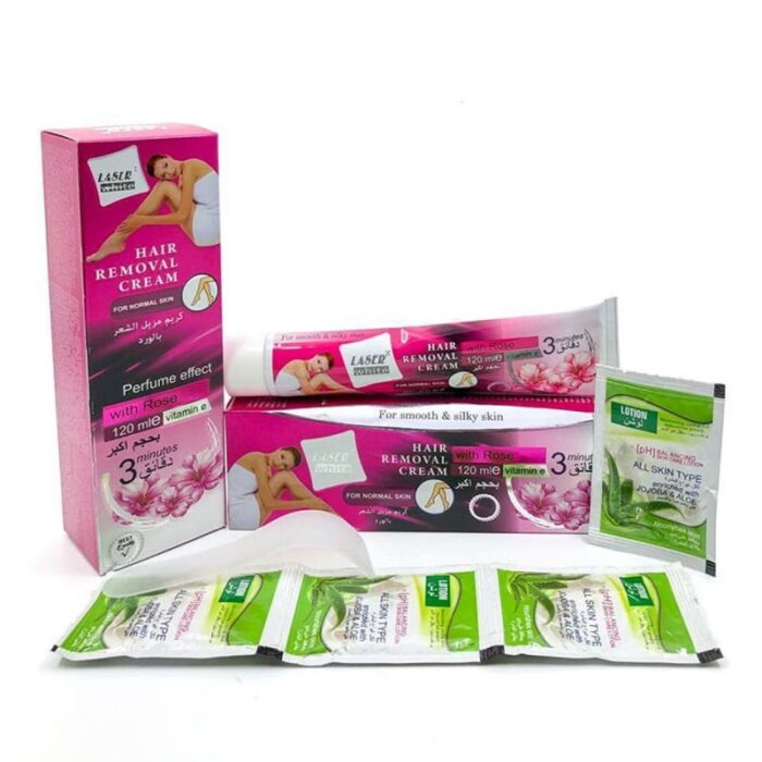 10324329_67db801e960fb كريم مزيل شعر بالورد حجم 120 مل - Hair Removal Cream with Rose by Laser White - الصورة 1