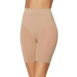 شورت ضيق عالي الخصر للياقة البدنية للنساء لون بني - Slip Shorts