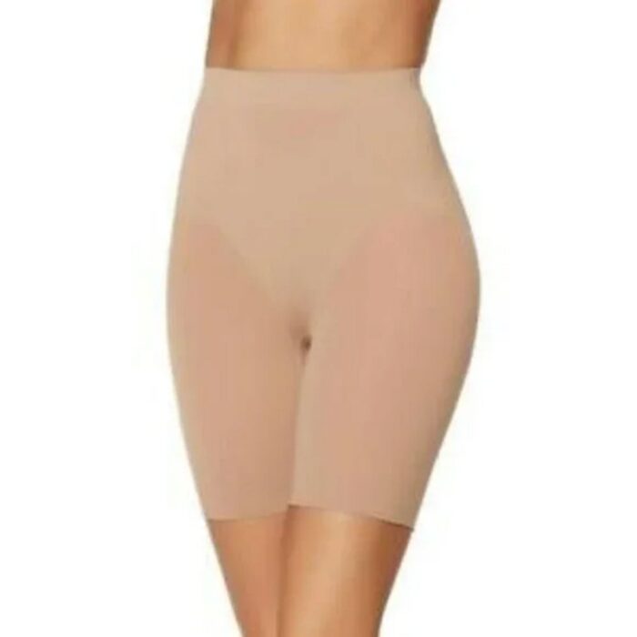 10324557_67db80d1e4c7c شورت ضيق عالي الخصر للياقة البدنية للنساء لون بني - Slip Shorts - الصورة 1