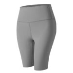 ⁦شورت ضيق مضغوط عالي الخصر للياقة البدنية للنساء لون رمادي - Tight-fitting Compression Shorts⁩ - الصورة ⁦2⁩