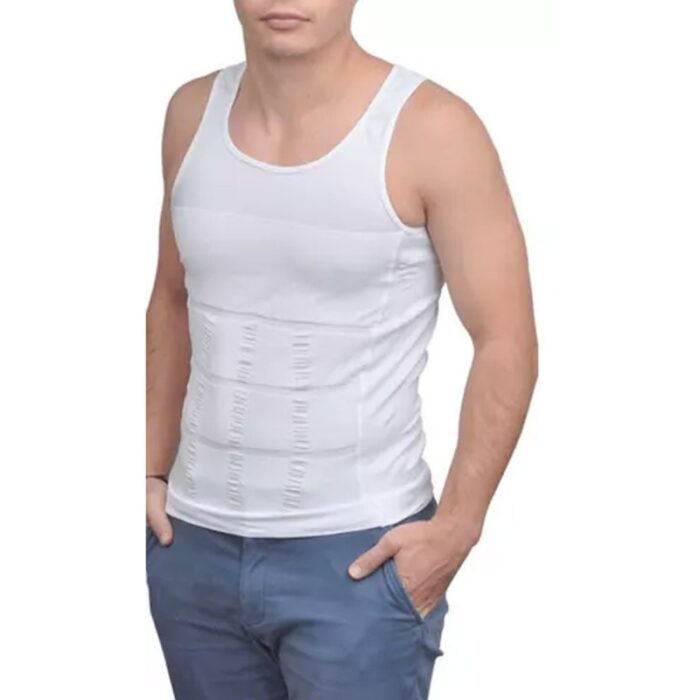 ⁦شباح للتنحيف وتشكيل الجسم للرجال لون أبيض - Shaper Slimming Undershirt⁩ - الصورة ⁦3⁩