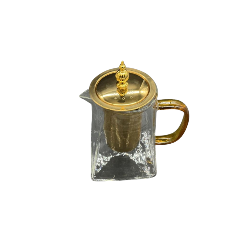 ⁦ابريق بايركس حراري مع مصفاة ذهبي سعة 750مل⁩ - الصورة ⁦1⁩