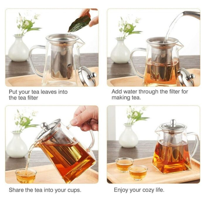 ⁦ابريق بايركس حراري مع مصفاة ذهبي سعة 750مل⁩ - الصورة ⁦2⁩