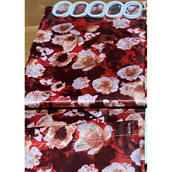 ⁦ستارة حمام ملونة بوليستر قياس180*170روز⁩ - الصورة ⁦1⁩