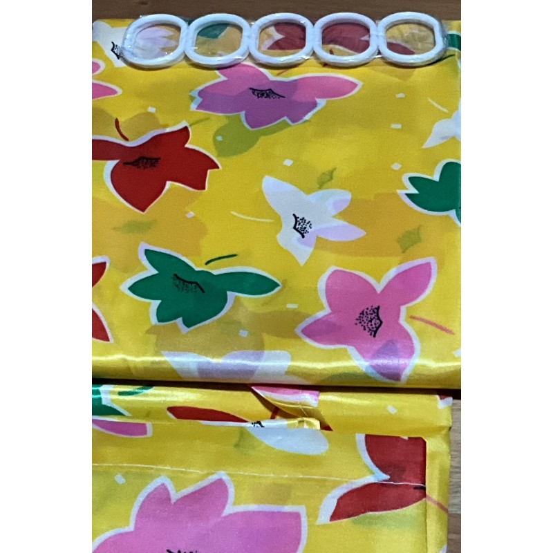 ⁦ستارة حمام ملونة بوليستر قياس180*170اصفر⁩ - الصورة ⁦1⁩