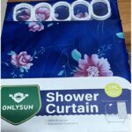 ⁦ستارة حمام ملونة بوليستر قياس180*170ازرق⁩ - الصورة ⁦2⁩