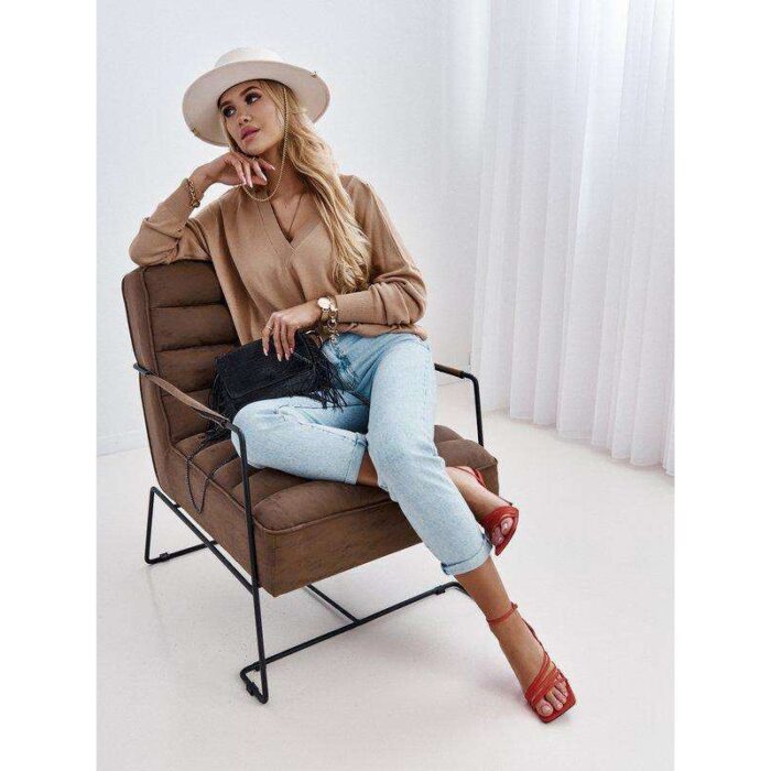 10325069_67db825a0ec45 بلوزة ستاتية ربيعية لون كرميدي - الصورة 1