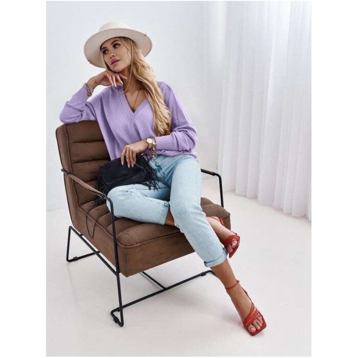 10325072_67db825e45234 بلوزة ستاتية ربيعية لون بنفسجي فاتح - الصورة 1