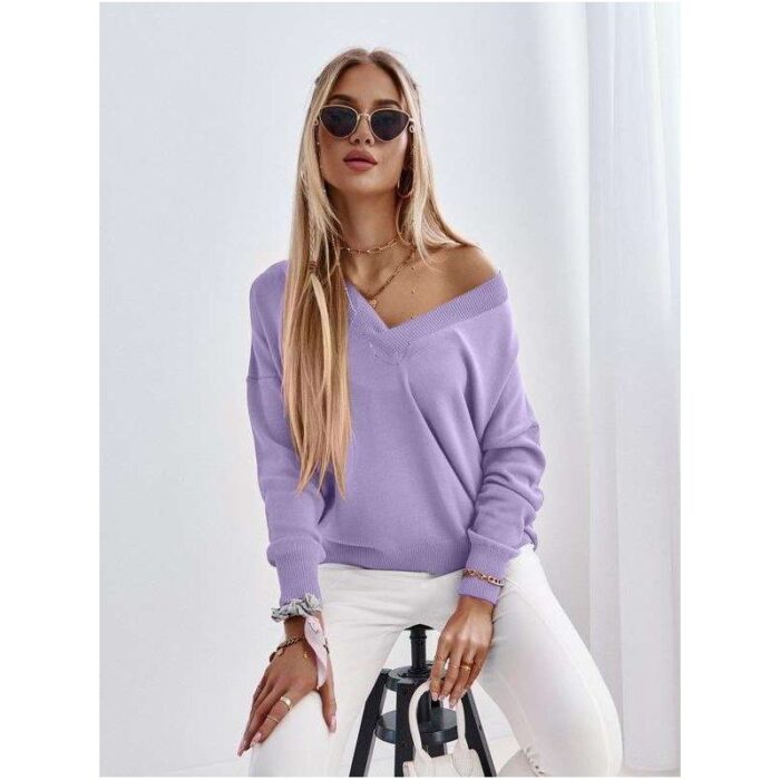 ⁦بلوزة ستاتية ربيعية لون بنفسجي فاتح⁩ - الصورة ⁦2⁩