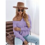 ⁦بلوزة ستاتية ربيعية لون بنفسجي فاتح⁩ - الصورة ⁦3⁩