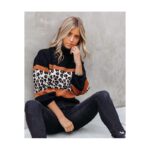 ⁦بلوزة ستاتية صوف لون أسود وبني⁩ - الصورة ⁦4⁩