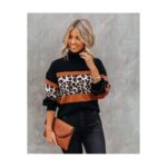 ⁦بلوزة ستاتية صوف لون أسود وبني⁩ - الصورة ⁦6⁩