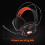 ⁦سماعة رأس سلكية من ميشن لون اسود-Meetion Backlit Gaming Headset with Mic - MT-HP020⁩ - الصورة ⁦2⁩