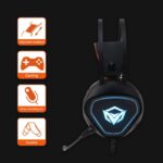 ⁦سماعة رأس سلكية من ميشن لون اسود-Meetion Backlit Gaming Headset with Mic - MT-HP020⁩ - الصورة ⁦5⁩