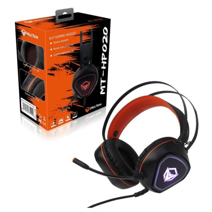 ⁦سماعة رأس سلكية من ميشن لون اسود-Meetion Backlit Gaming Headset with Mic - MT-HP020⁩ - الصورة ⁦10⁩