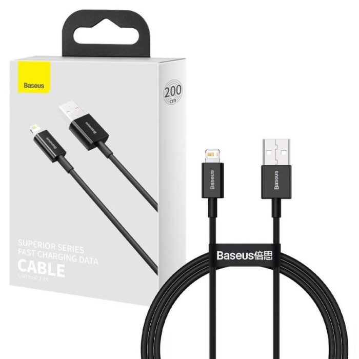 ⁦Baseus Superior USB - Lightning fast charging data cable 2.4 A 2 m⁩ - الصورة ⁦3⁩