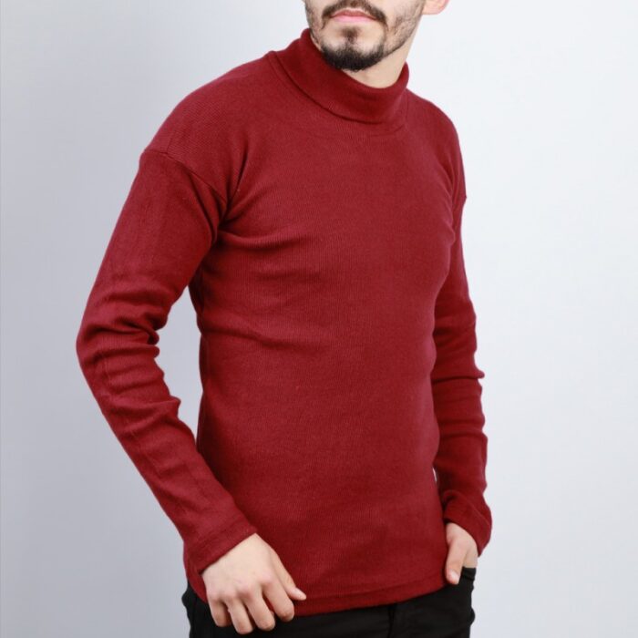 ⁦بلوزة شبابية جولف قطن خمري⁩ - الصورة ⁦3⁩