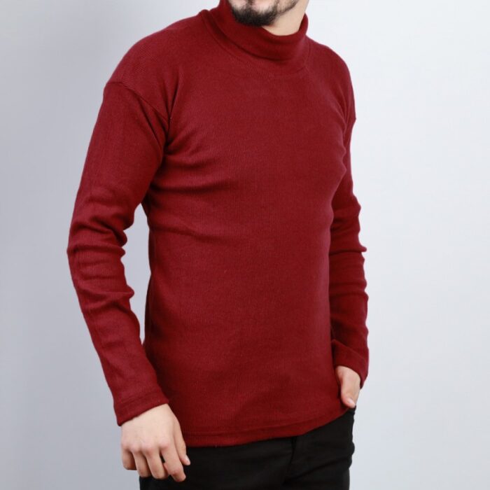 ⁦بلوزة شبابية جولف قطن خمري⁩ - الصورة ⁦6⁩