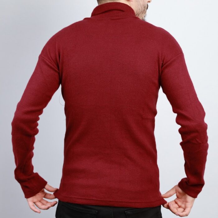 ⁦بلوزة شبابية جولف قطن خمري⁩ - الصورة ⁦7⁩