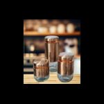 طقم 3 سكريات زجاج مع معدن