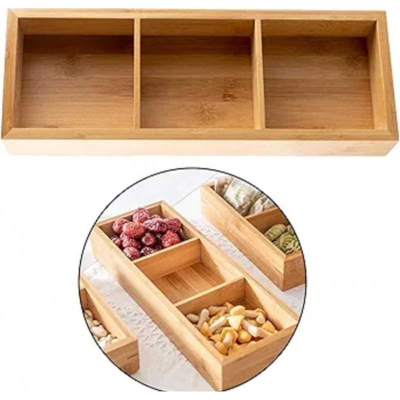 ⁦مضيفة خشب 3 خانات مع غطاء⁩ - الصورة ⁦1⁩