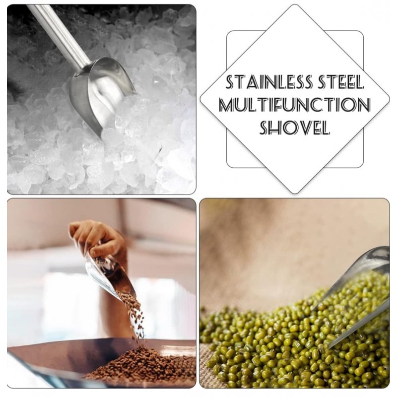 ⁦مكيال ستيل متعدد الاستخدام للثلج والطحين والرز ..⁩ - الصورة ⁦1⁩