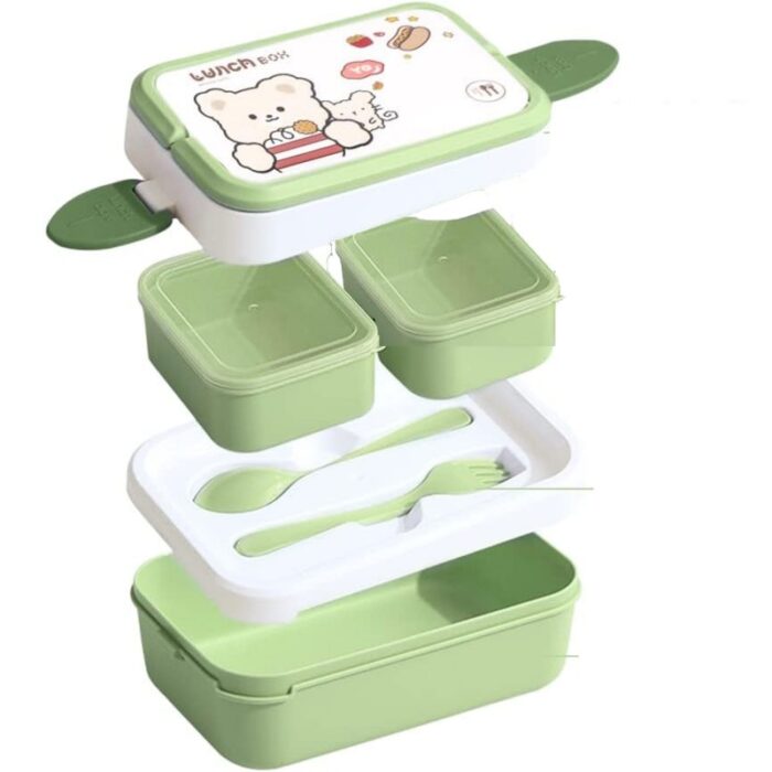 ⁦حافظة طعام طبقات - لون أخضر⁩ - الصورة ⁦3⁩