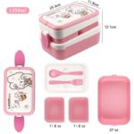 ⁦حافظة طعام طبقات - لون زهري⁩ - الصورة ⁦2⁩